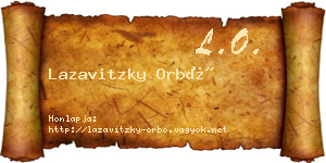 Lazavitzky Orbó névjegykártya